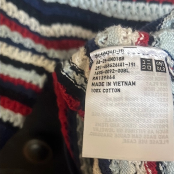 Uniqlo Red and White Crewneck Top with Nautical Stripes - Picture 5 of 5